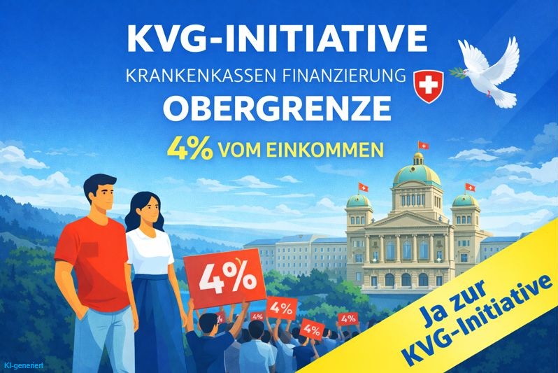 KVG-Volksinitiative Krankenkassen Finanzierung Obergrenze 4% vom Einkommen